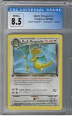 Pokemon TCG DARK DRAGONITE Card--1st Edition Team Rocket--CGC Grade NM/Mint 8.5 - Image 1