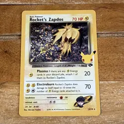 Rocket's Zapdos Pokemon TCG Celebrations Classic Set 15/132 Rare Holo Card NM - Image 1