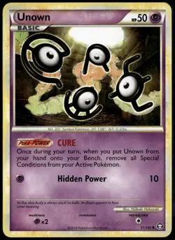 Unown Uncommon - HGSS Triumphant 51/102 2010 LP+ Pokemon Card - Image 1
