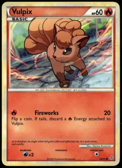 Vulpix Common - HGSS Unleashed 68/95 2010 LP+ Pokemon Card - Image 1