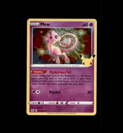Mew 011/025 Holo Rare Celebrations Pokemon Holo Lightly Played - Image 1