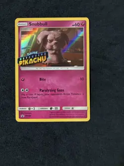 Snubbull SM200 Pokemon Sun & Moon Detective Pikachu Stamped Black Star Promo NM - Image 1