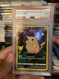 2021 POKEMON CELEBRATIONS #005 FULL ART/PIKACHU PSA 9 - Image 1