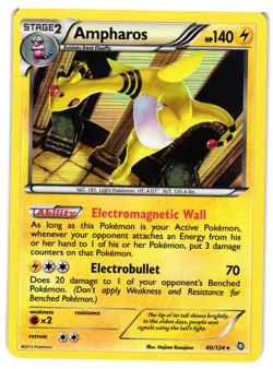 Pokemon TCG Ampharos Holo Rare Dragons Exalted 40/124 VLP - Image 1