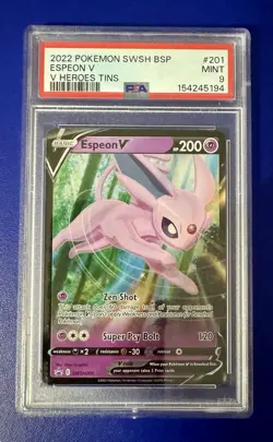 Pokemon Espeon V SWSH201 Promo Holo Sword & Shield PSA 9 2022 - Image 1