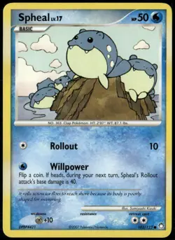 Spheal Common - DP Mysterious Treasures 102/123 2007 LP+ Pokemon - Image 1
