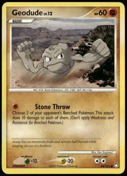 Geodude Common - DP Mysterious Treasures 84/123 2007 LP+ Pokemon - Image 1