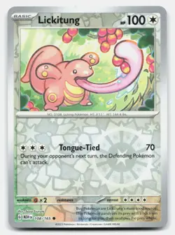 Lickitung 108/165 Common 151 Pokemon Reverse Holo Near Mint - Image 1