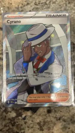Pokemon TCG Cyrano Full Art Ultra Rare Holo 230/191 SV08 English - Image 3