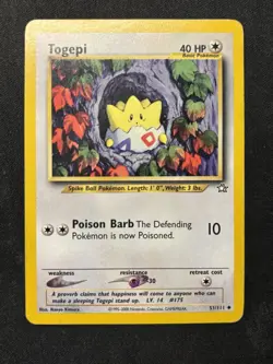 Pokemon TCG Togepi 51/111 Neo Genesis Regular Moderately Played - Image 1