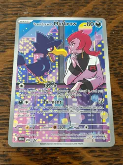 POKEMON TEAM ROCKET'S MURKROW DESTINED RIVALS ILLUSTRATION RARE HOLO - Image 1