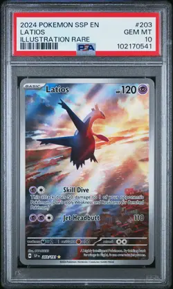 2024 Pokemon SSP EN-Surging Sparks Latios PSA 10 #203 - Image 1