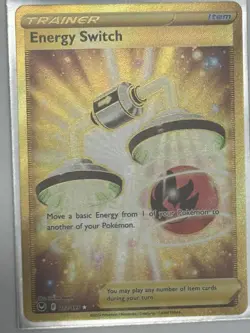 Energy Switch 212/195 Silver Tempest Gold Secret Rare Holo Pokemon Card NM - Image 5