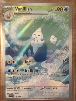 Pokemon TCG Vanillish White Flare Holo Card Illustration Rare 112/086 NM - Image 1