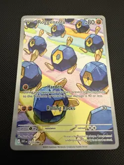 Pokemon TCG Roggenrola Holo Card White Flare Illustration Rare 127/086 - Image 1