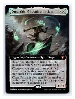 Omarthis, Ghostfire Initiate, Extended Art Foil, Off Center a Bit, Magic MTG - Image 1
