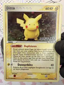 Ditto 39/113 Stamped Holo EX Delta Species Deutsch Pokemon Pikachu - Image 1