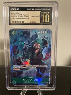 One Piece Roronoa Zoro - PRB02-006 (Alternate Art) Japanese CGC Pristine 10 🔥 - Image 1