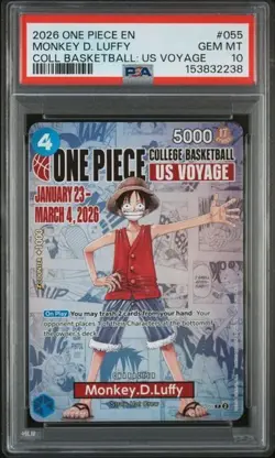 PSA 10 Monkey D. Luffy 2026 One Piece College Basketball US Voyage #P-055 Promo - Image 1