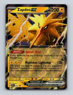 Zapdos ex 049 Pokemon Scarlet & Violet MEW 151 Black Star Promo Card NM+ - Image 1