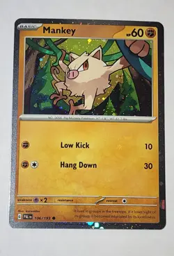 Mankey 106/193 Paldea Evolved Cosmos Holo Rare Promo Pokemon Card NM - Image 1