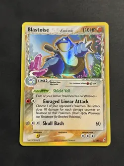 Pokemon Blastoise EX Crystal Guardians Delta Species Holo Rare 2/100 2006 Card - Image 1
