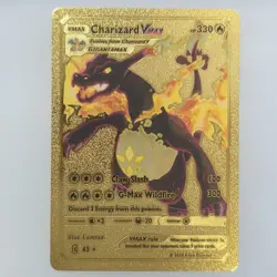 Pokemon Charizard VMAX 330hp Gigantamax Gold Foil Fan Art Collector Card TCG - Image 1
