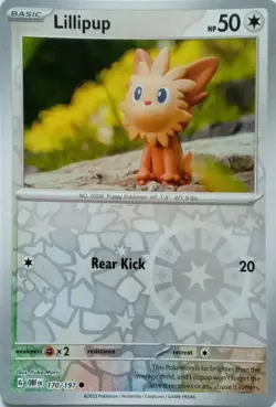 LILLIPUP - REVERSE HOLO - OBSIDIAN FLAMES - POKEMON CARD - 170/197 - Image 1