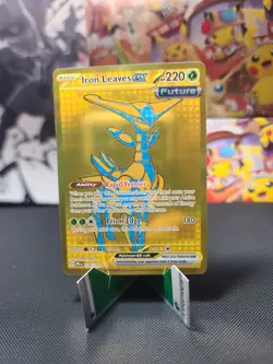 PokÃ©mon TCG Prismatic Evolutions-Iron Leaves EX Hyper Rare Gold Card 176/131 - Image 1