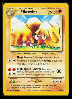 Piloswine 36/64 Uncommon Neo Revelation Pokemon Card - Image 1