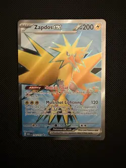 PokÃ©mon TCG Zapdos EX Full Art Ultra Rare Holo Card 192/165 Scarlet & Violet 151 - Image 1
