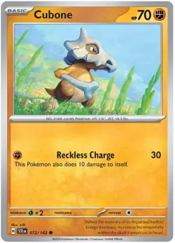 CUBONE 072/142 - POKEMON - COMMON - STELLAR CROWN - Image 1