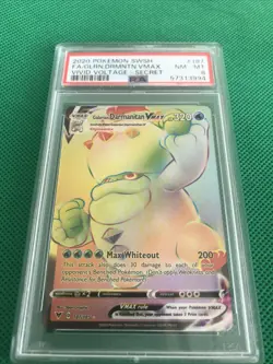 Pokemon TCG Galarian DarmanitanVMAX Vivid Voltage 187/185 Holo Secret Rare PSA 8 - Image 1