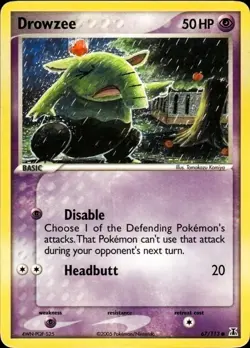LP+ Drowzee 67/113 Delta Species Pokemon 2005 Tomokazu Komiya - Image 1