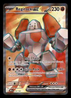 REGIROCK EX 214/182 ULTRA RARE DESTINED RIVALS POKEMON NEAR MINT - Image 1