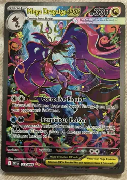 Pokemon TCG Mega Dragalge EX CRI 118/086 Full Art Holo 330 HP MEGA EX - Image 1