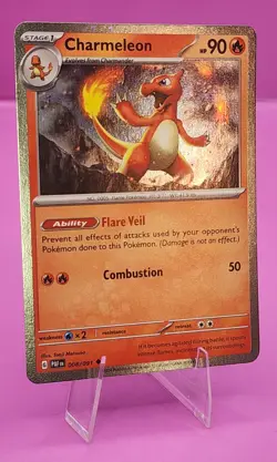 Pokemon Charmeleon 008/091 Paldean Fates Cosmos Galaxy Holo Rare NM - Image 2