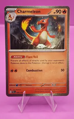 Pokemon Charmeleon 008/091 Paldean Fates Cosmos Galaxy Holo Rare NM - Image 3