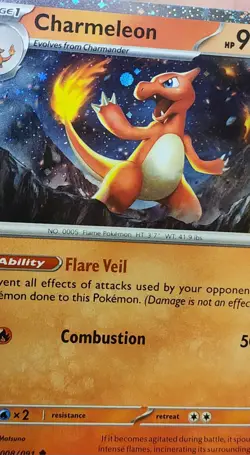 Pokemon Charmeleon 008/091 Paldean Fates Cosmos Galaxy Holo Rare NM - Image 4