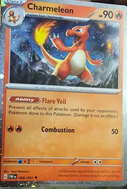 Pokemon Charmeleon 008/091 Paldean Fates Cosmos Galaxy Holo Rare NM - Image 5