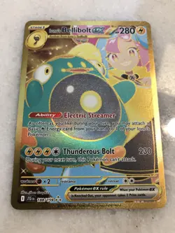 Pokemon TCG Ionos Bellibolt ex 188/159 Journey Together Gold Hyper Rare Card NM - Image 2