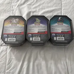 Pokemon Triple Whammy Tins: Tyranitar, Darkrai, & Slaking (9 Booster Packs)-NEW - Image 2