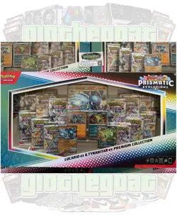 Pokemon TCG SV Prismatic Evolutions Lucario EX & Tyranitar EX Premium Collection - Image 2