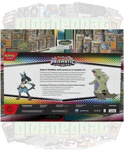 Pokemon TCG SV Prismatic Evolutions Lucario EX & Tyranitar EX Premium Collection - Image 3