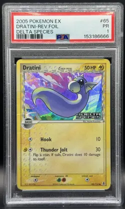 Pokemon TCG PSA 1 Dratini EX Delta Species Reverse Holo Stamp 65/113 *POP 1* - Image 1