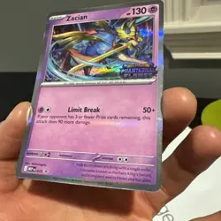 Zacian 015 STAMPED Prerelease Phantasmal Flames Black Star Promo Pokemon TCG NM - Image 4