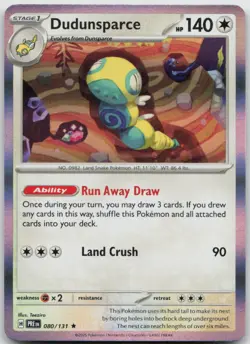Dudunsparce 080/131 Holo Rare Prismatic Evolutions Pokemon TCG NM - Image 1