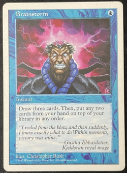 Brainstorm 5th Edition 1997 - Lightly Played - Vintage MTG Magic The Gathering - Image 1