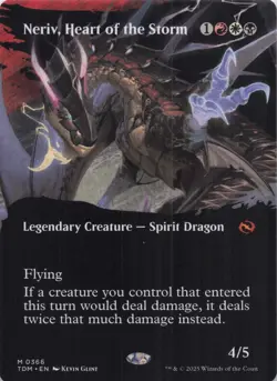 Neriv, Heart of the Storm (Borderless) TDM Mythic Regular #366 NM MTG - Image 1