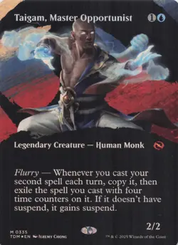 Taigam, Master Opportunist (Borderless) TDM Mythic Foil #335 NM MTG - Image 1